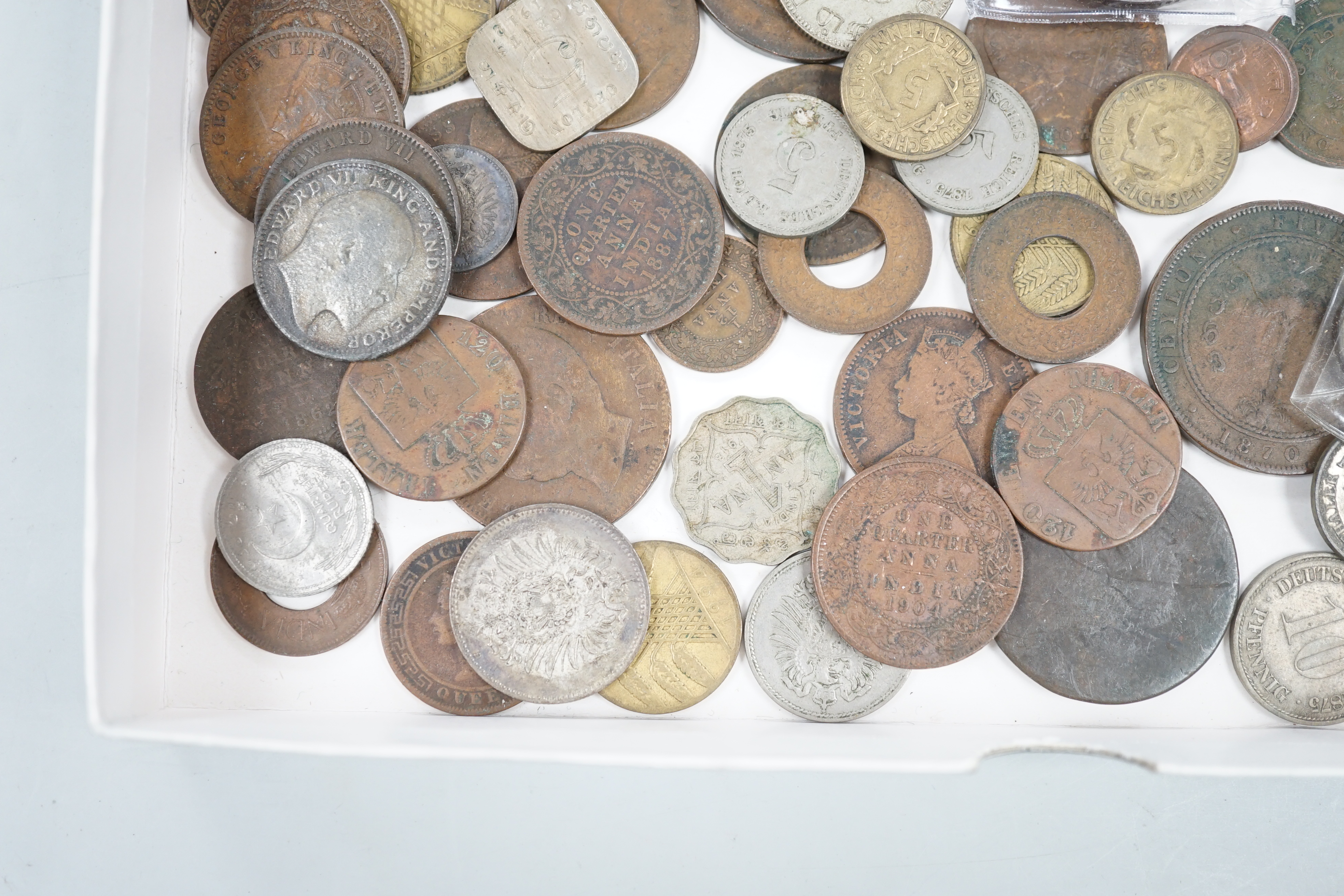 A collection of coins including an Elizabeth I shilling, a Baden zwei Gulden 1847, halfcrown 1816 etc.